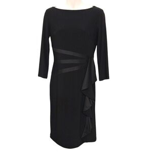 🔵BOGO FREE🔵 American Living Black 3/4 Sleeve Dress w Ruffle Dressy Sz 2